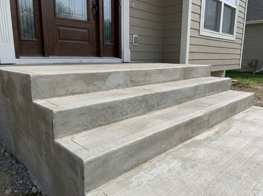 New concrete front steps in Winnipeg