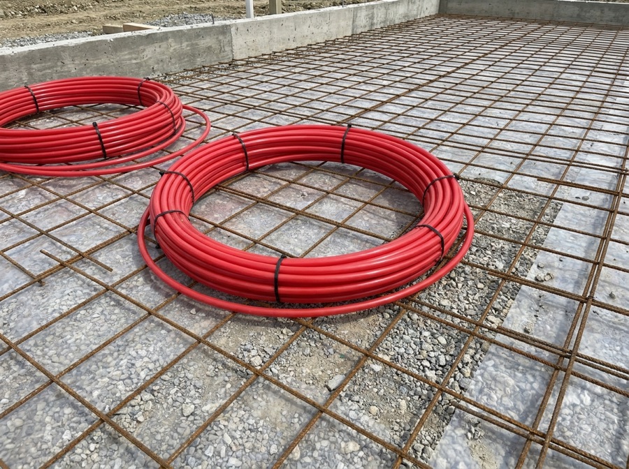 In-floor heated concrete slab installation in Winnipeg